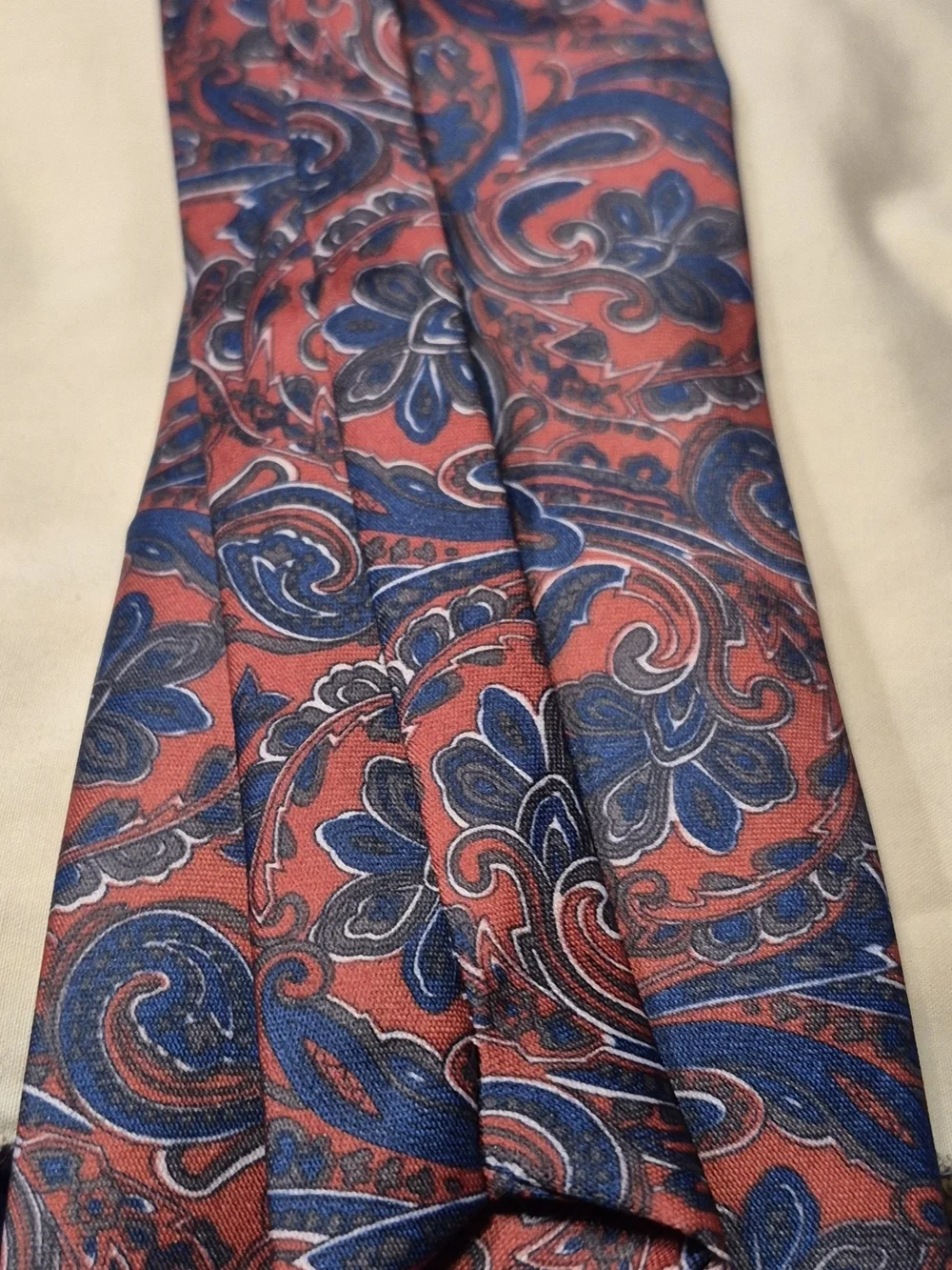 Men's Red and Blue Paisley Tie